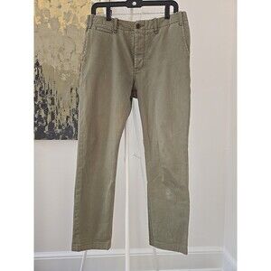 Buck Mason Men's Sz 30 x 27 Officer Pants 9 oz Slub Twill Green Quality Luxury